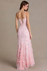 Embellished Corset Gown in Baby Pink