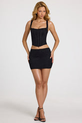 Lace Mini Skirt in Black