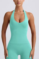 Define Luxe Halterneck Tank Top in Mint