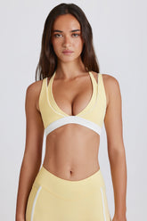 Soft Active Layered Sports Bra in Lemon