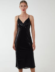 Wrap Front Cami Midi Dress