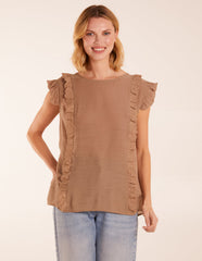 Button Back Frill Top
