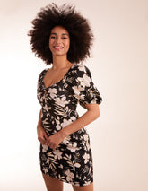 Ring Detail Milkmaid Mini Dress