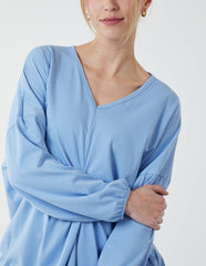 Twist Front Cotton Tunic With Side Pocket