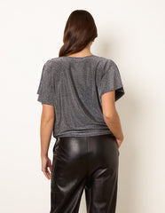 Asymmetric Draped Cowl Neck Top