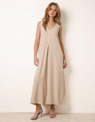 Pleat Front Diamante Jumpsuit
