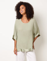 Viscose Crinkle Top With Satin Finish