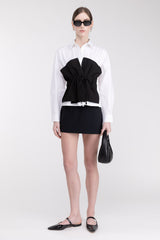 BUSTIER LAYERED POPLIN SHIRT