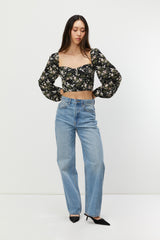 FLORAL PUFF SLEEVE TOP