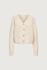 BOUCLE KNIT BUTTON FRONT CARDIGAN