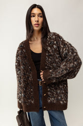 OVERSIZED LEOPARD PRINT CARDIGAN