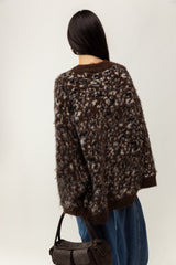 OVERSIZED LEOPARD PRINT CARDIGAN