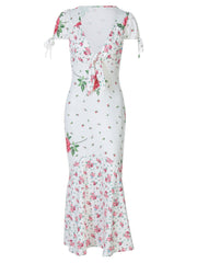 Plunge Floral Mermaid Dress