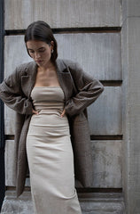 DENIM TUBE MIDI DRESS