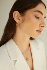 LINKED HOOP EARRING