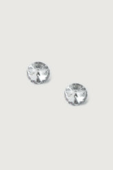 LARGE ROUND ZIRCONIA STUD EARRING