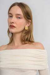 MARBLE RESIN OVAL EARRINGS