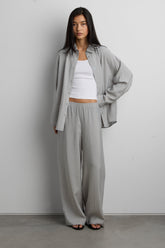 LIGHTWEIGHT CRINKLED PANT WITH WAIST SCARF