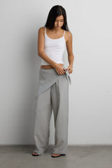 LIGHTWEIGHT CRINKLED PANT WITH WAIST SCARF