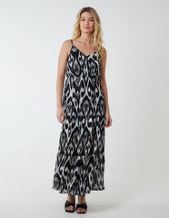Brushed Print Wrap Dress