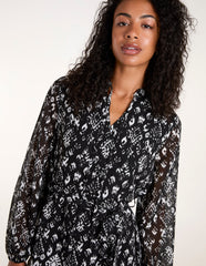 Tie Neck & Waist Mini Smock Dress