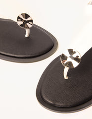 Faux Leather Metal Detail Sandals