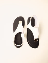 Faux Leather Metal Detail Sandals