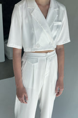 CROPPED BLAZER AND PANT SET