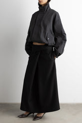 FOLDOVER DETAIL MAXI SKIRT