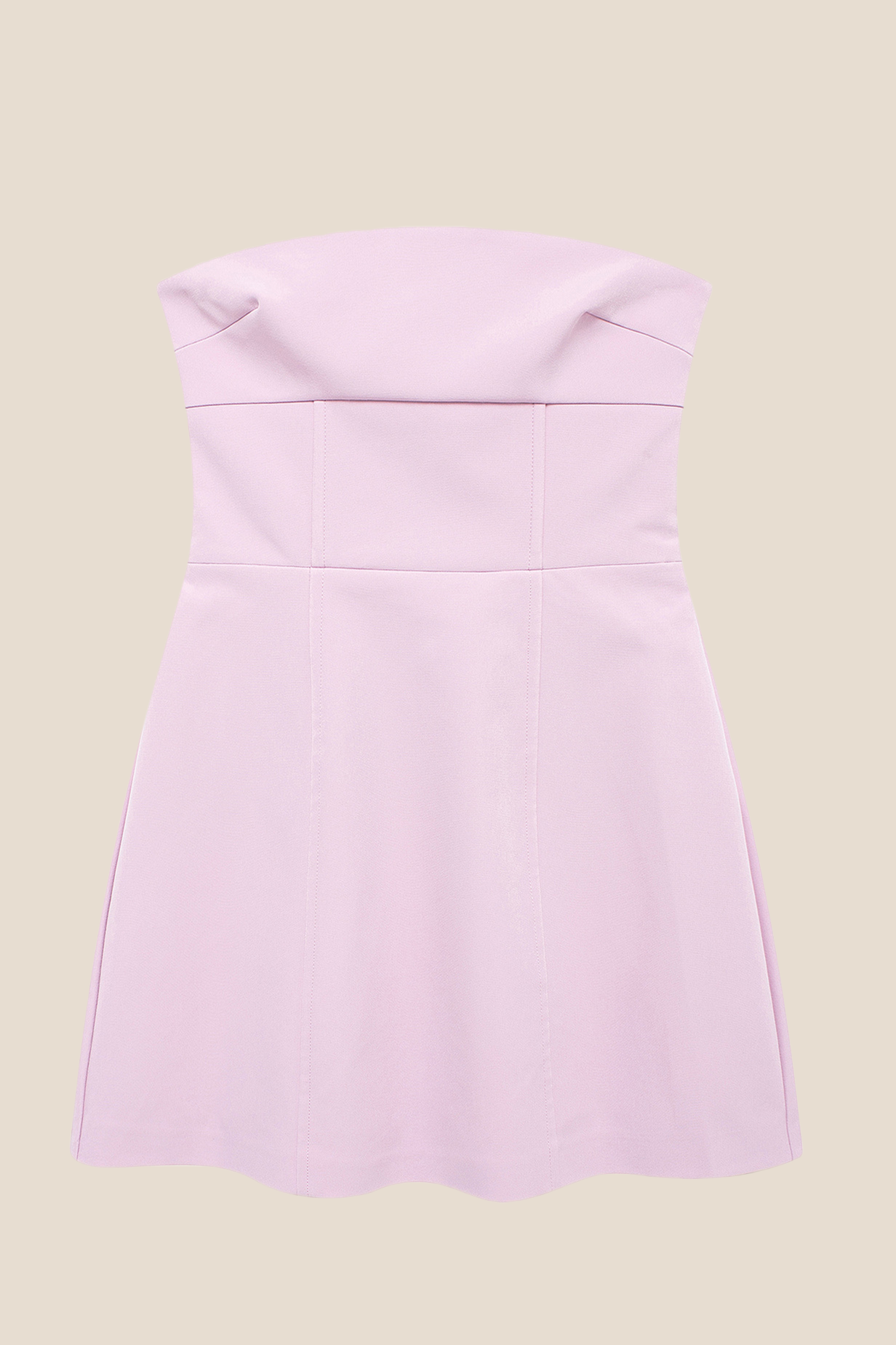 Strapless Lilac Back Bow A-line Short Dress