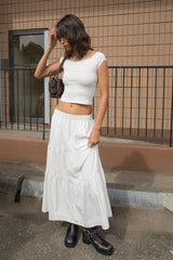 CROPPED LACE T-SHIRT