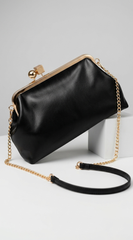 Monaco Frame Clutch Bag - Black