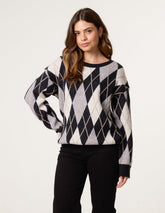 Argyle-Patterned Knit Jumper