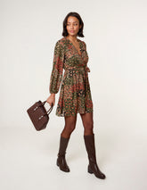 Gold Foil Patchwork Mini Dress