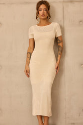 Bloomfield Knit Midi Dress - Beige