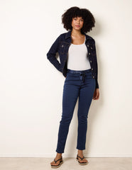 Slim Leg Stretch Denim Scarf Trousers