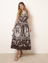 Sleeveless Shirred Dress