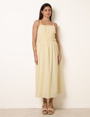 Ruched Binding Strappy Midi Dress
