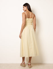 Ruched Binding Strappy Midi Dress