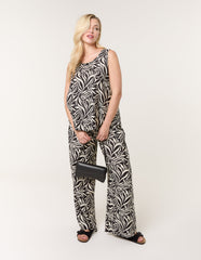 Leaf Print Vest and Trouser Set