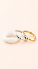 Gabby Multi Resin 3 piece Bangle Bracelet - Gold
