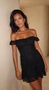Heirloom Lace Mini Dress - Black