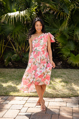 Lighthouse Love Pink Floral Midi Dress