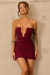 Sweet Intentions Jersey Mini Dress - Wine