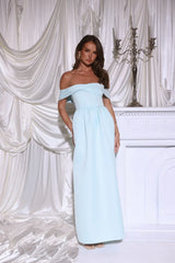 Outfit Spin Off Shoulder Maxi Dress Blue