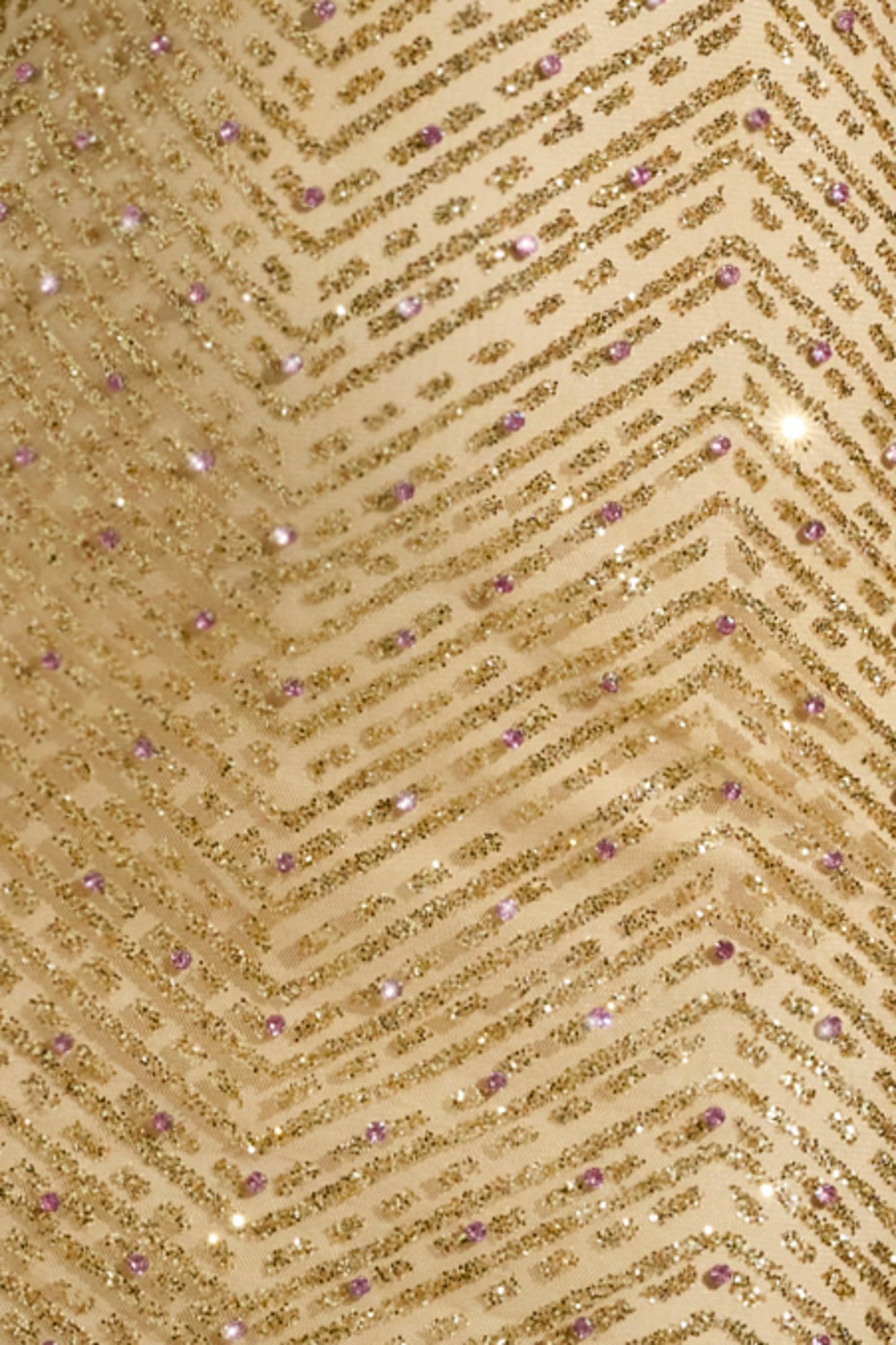 Embellished Cowl-Neck Maxi Dress in Gold