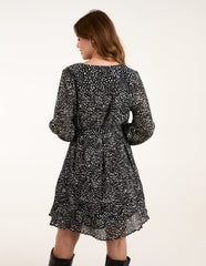 Pleated Mini Dress With Belt