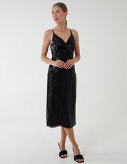 Wrap Front Cami Midi Dress