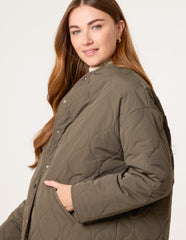 Button Front Quilted Jacket