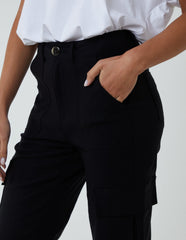 Straight Leg Pocket Detail Cargo Trousers